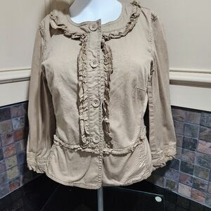 LOFT Ruffled Button-Up Jacket